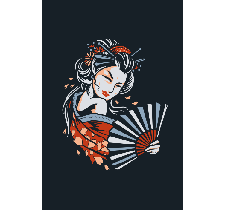 Estore original de gueixa japonesa artística - TenStickers