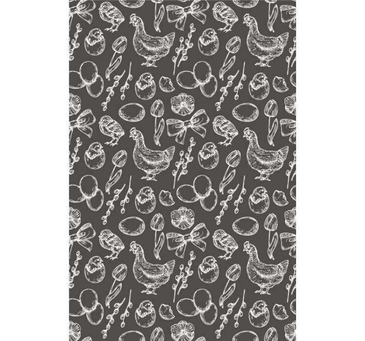 Estores de rolo de animais padrões de frango encantadores - TenStickers