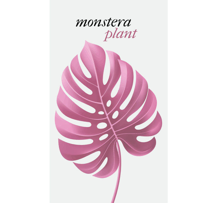 Estore de rolo flores e plantas planta monstera rosa - TenStickers