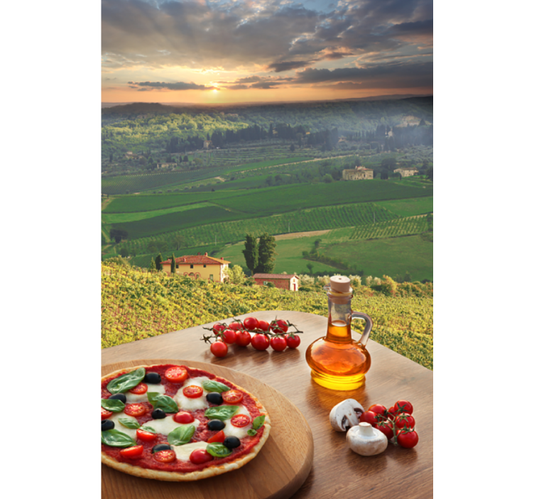 Estore de rolo frutas e verduras paisagem culinária italiana - TenStickers