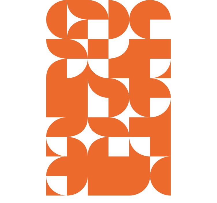 Estore de rolo modernos padrões geométricos laranja - TenStickers