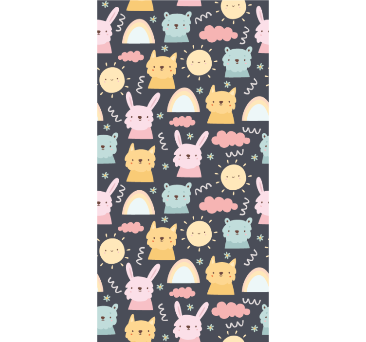 Estore de rolo divertidos padrão de animais brincalhões - TenStickers