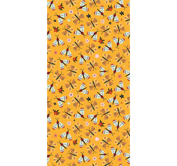 Estore de rolo borboleta design tradicional amarelo - TenStickers