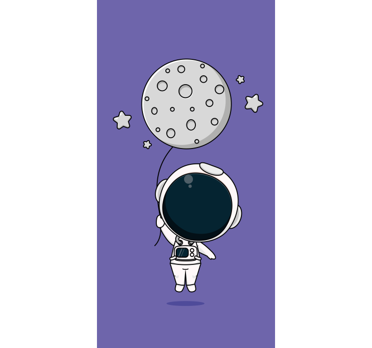 Astronauta com um balão lunar pintando às cegas - TenStickers