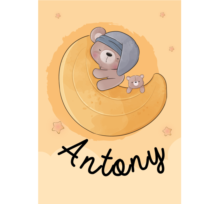 Urso de pelúcia na janela com estampa personalizada da lua - TenStickers