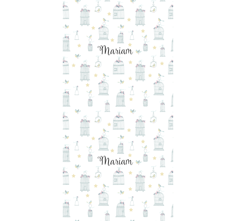 Estore de rolo quarto de bebé gaiolas com nome - TenStickers