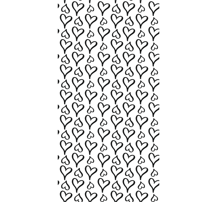 Estore de rolo romântico corações preto e branco - TenStickers