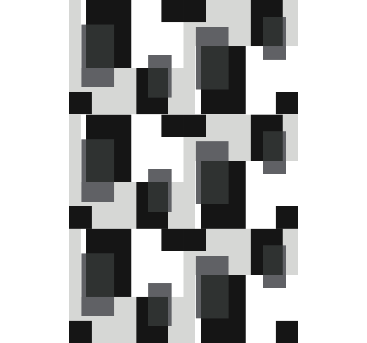 Preto e branco bloqueia a cortina da sala de estar - TenStickers