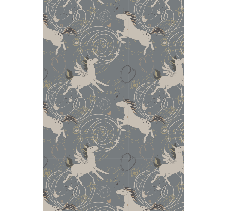 Estore de rolo infantil padrão de unicórnios mágicos - TenStickers