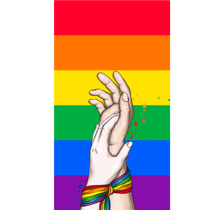 Mãos humanas e fita do arco-íris lgbt outro cego - TenStickers