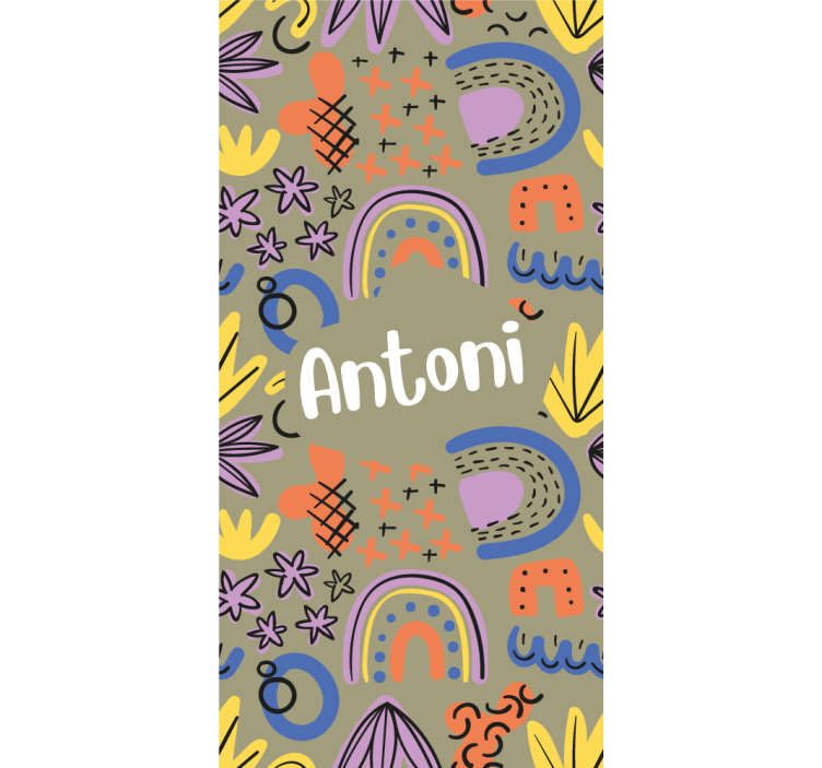 Cortina de janela com padrão colorido verde oliva - TenStickers