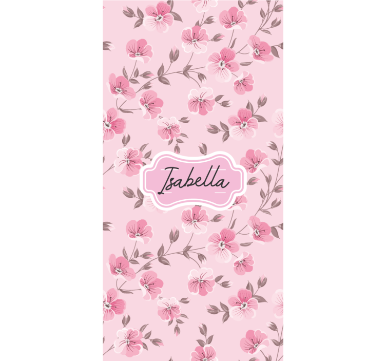 Cortina de rolo personalizada rosa claro com flores vintage - TenStickers