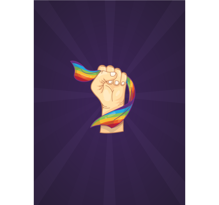Punho forte e bandeira lgbt outro cego - TenStickers