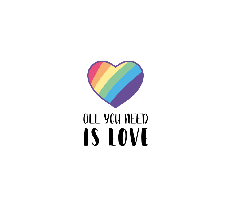 Estore de rolo com frases tudo que você precisa é amor - TenStickers