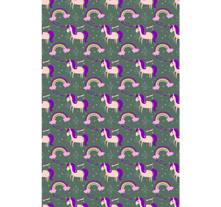 Estore de rolo infantil padrão de unicórnio roxo - TenStickers