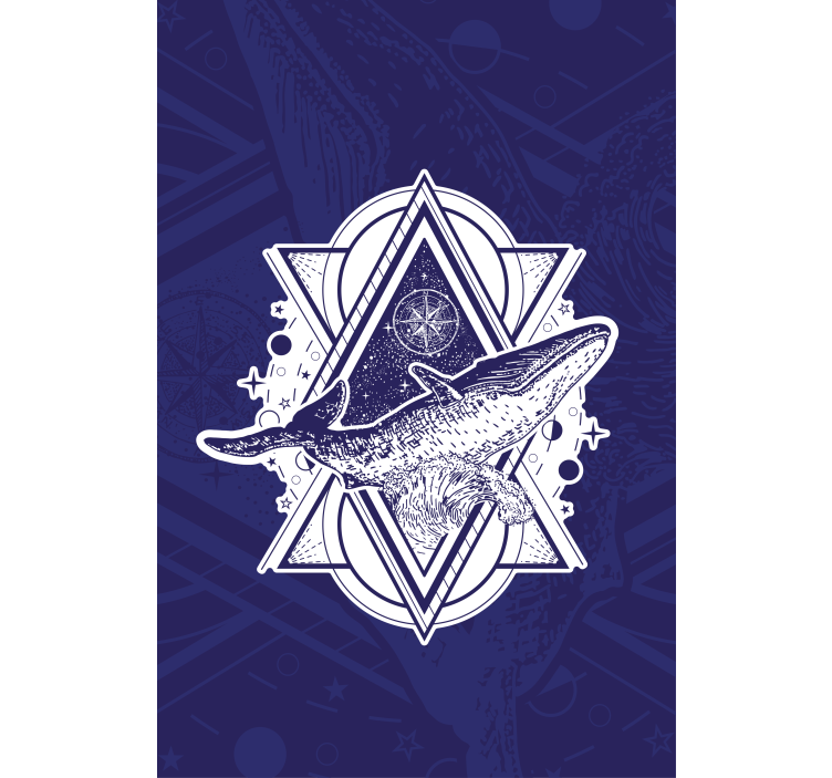 Estores de rolo de animais silhueta de baleia enorme - TenStickers