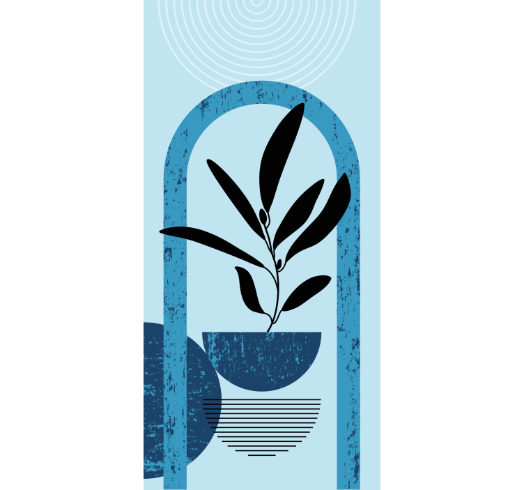 Estore de rolo flores e plantas vaso de planta azul estiloso - TenStickers