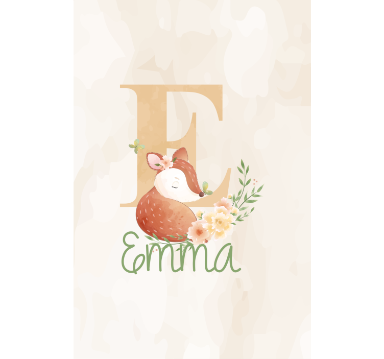 Animais fofos cervos com nome berçário cego - TenStickers