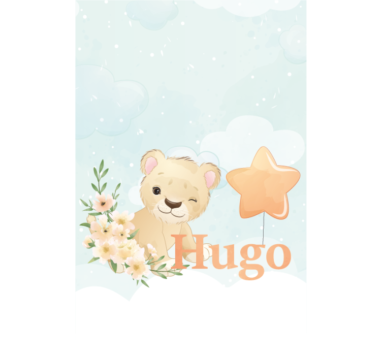 Estore de rolo quarto de bebé filhote de leão personalizado - TenStickers