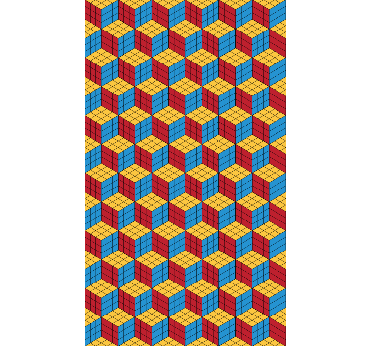 Estore de rolo frikis padrão de cubo colorido - TenStickers