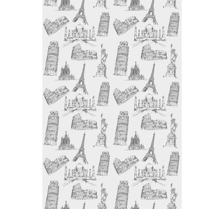 Estore de rolo original silhuetas de marcos famosos - TenStickers