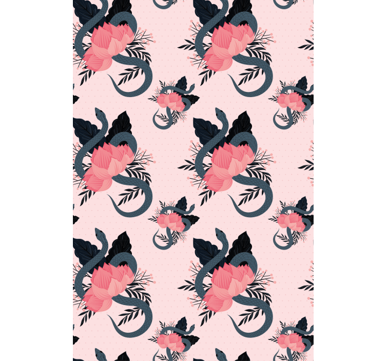 Estore de rolo flores e plantas design floral e de cobra - TenStickers