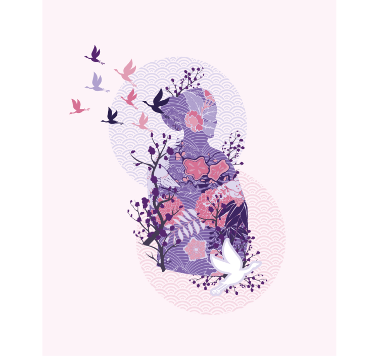 estor feminina roxa de personagem de anime - TenStickers