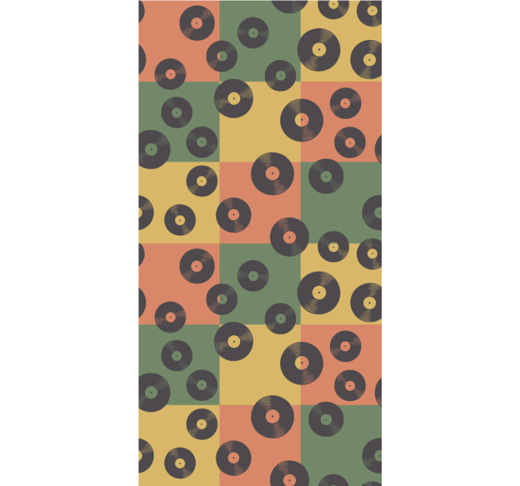 Estore de rolo vintage discos de vinil retrô - TenStickers