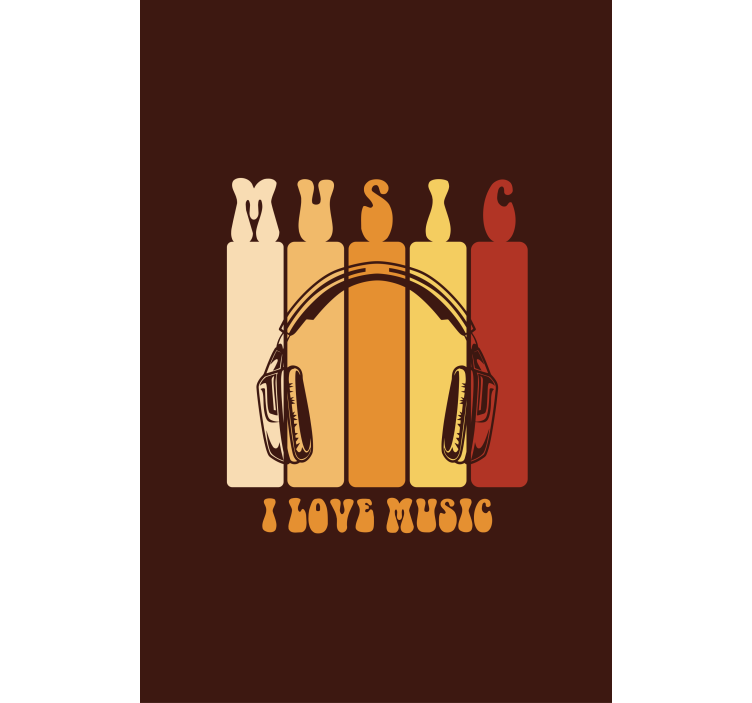 Estore de rolo com frases design de fones de ouvido musicais - TenStickers