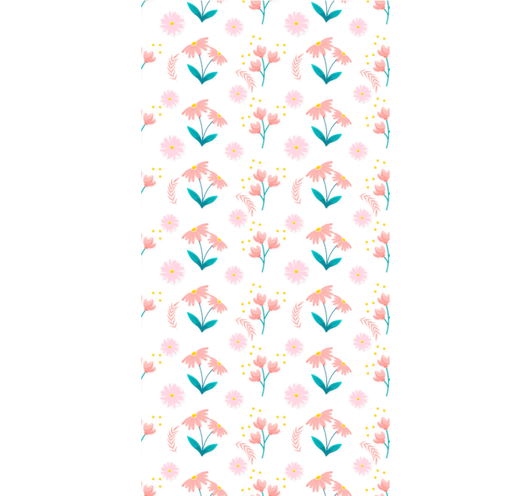 Flores pastel minimalistas e cortinas para plantas - TenStickers
