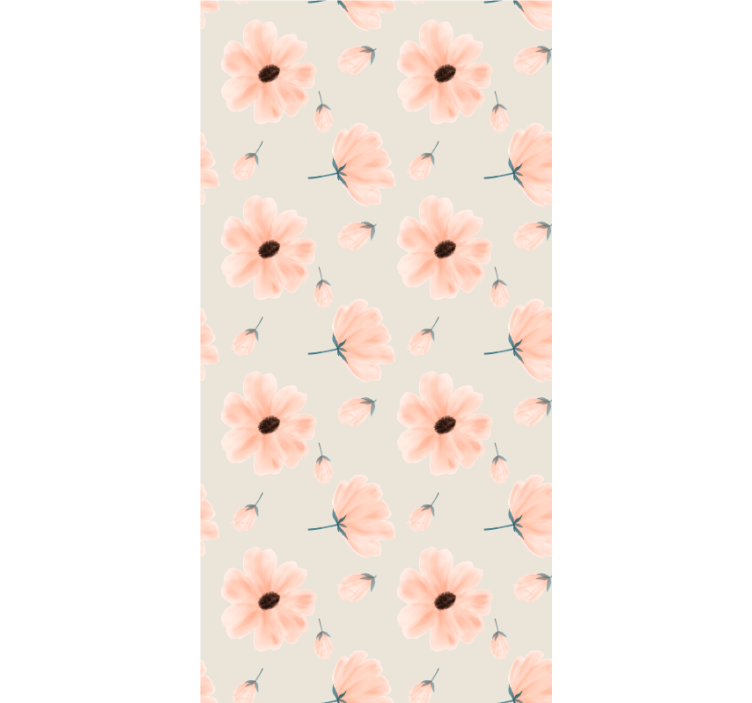 Estore de rolo flores e plantas padrão floral pastel - TenStickers