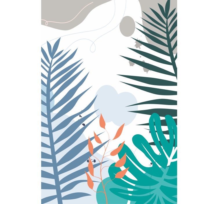 Estore de rolo flores e plantas folhas grandes tropicais - TenStickers