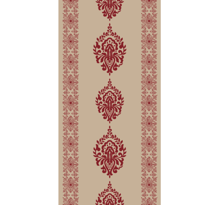 Estore de rolo elegantes com motivos florais vermelhos - TenStickers
