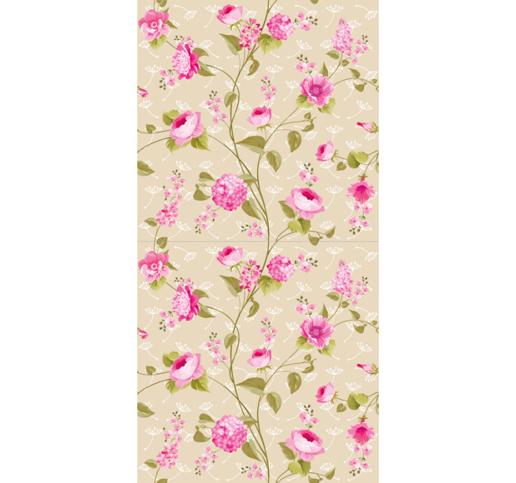 Estampa de flores vintage cortina de flores - TenStickers