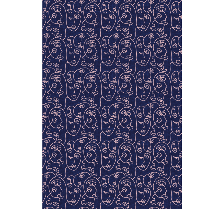 Estore de rolo com desenhos padrão de rosto abstrato - TenStickers