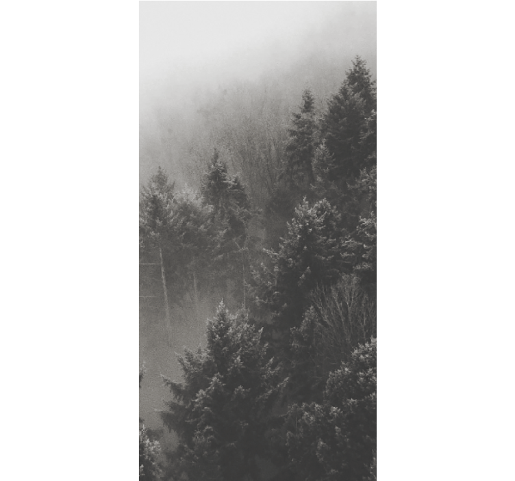 Estores de rolo de árvores silhueta de floresta cinza - TenStickers