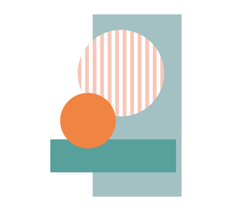 Estore de rolo para sala círculos abstratos azuis - TenStickers