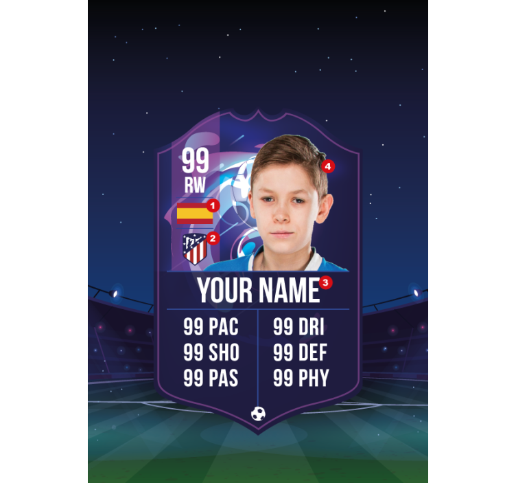 Estore de rolo infantil cartão de jogador de futebol - TenStickers