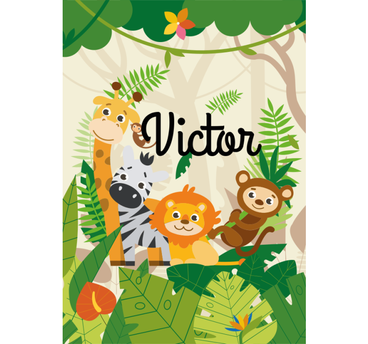 Estore de rolo infantil animais da selva personalizadosAnimais da - TenStickers