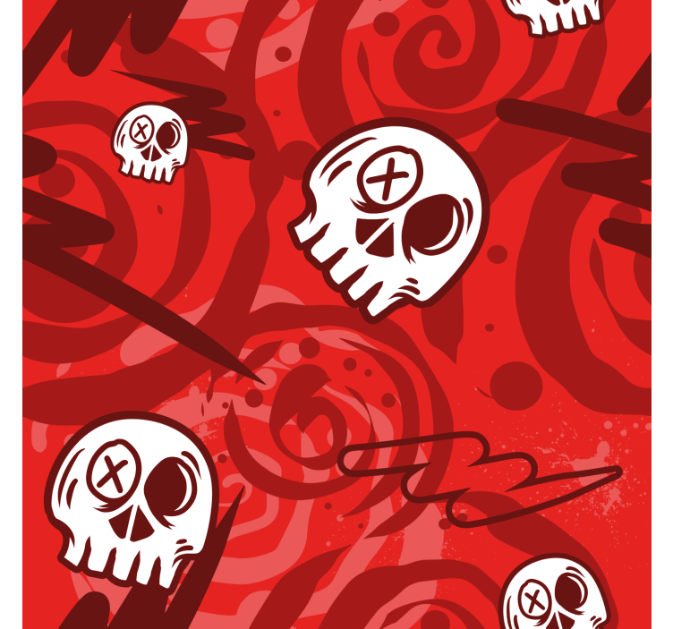 Estore de rolo juvenil graffiti vermelho com caveiras - TenStickers