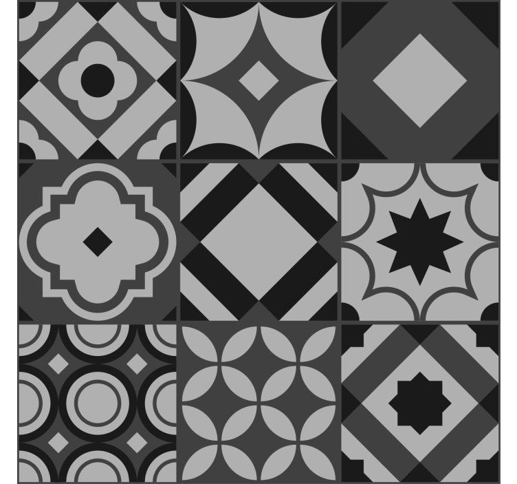 Estore de rolo cozinha telhas pretas - TenStickers