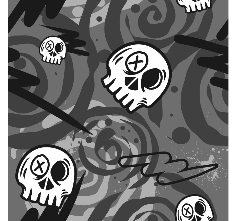 Estore de rolo juvenil graffiti com caveiras - TenStickers