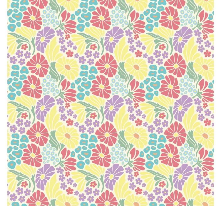 Estore de rolo para sala flores pastel - TenStickers