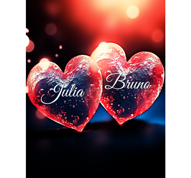 Estore de rolo personalizável corações com nome - TenStickers