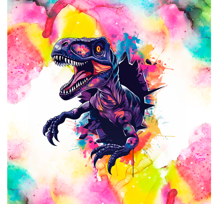 Estore de rolo de velociraptor de cores saturadas - TenStickers