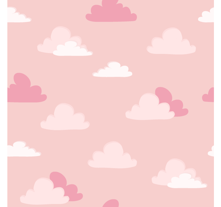 Estore de rolo de nuvens padrão rosa e branco - TenStickers