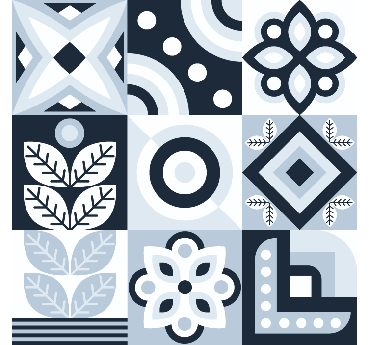 Estore de rolo nórdico padrão de azulejos - TenStickers