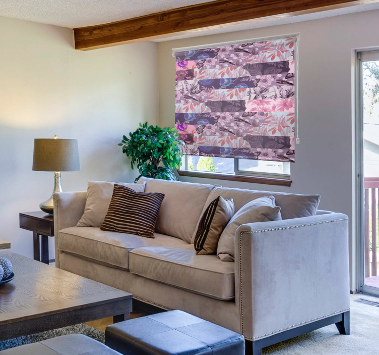 Colagem floral cortina de rolo de flor - TenStickers