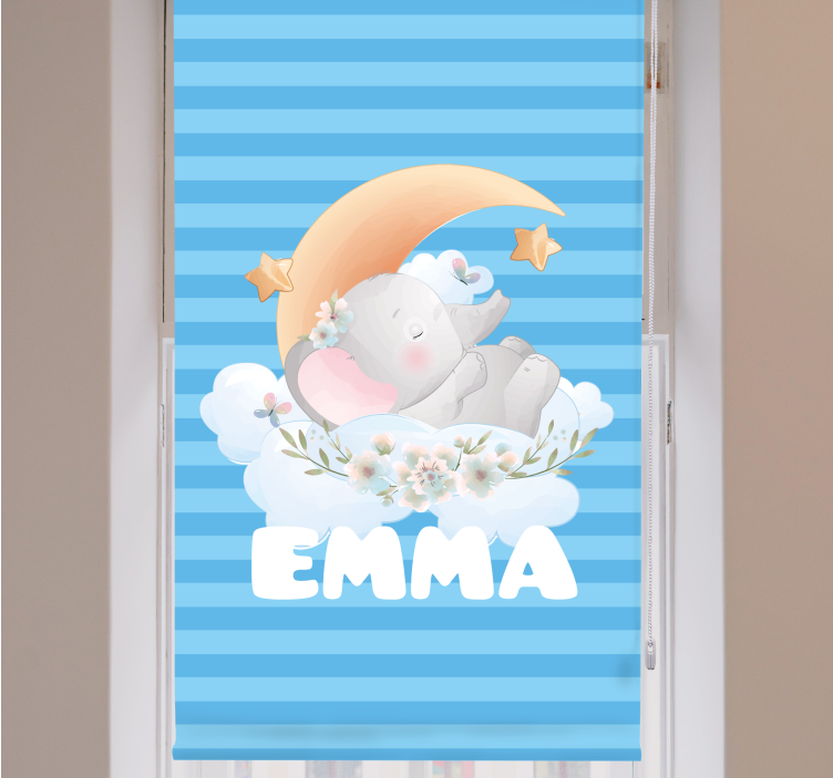 Elefante de animais fofos com cego de berçário - TenStickers