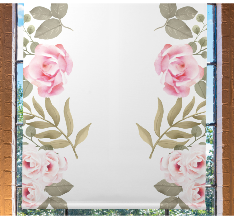 Bela cortina de rolo floral para quarto principal - TenStickers